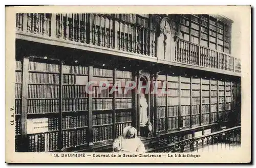 Cartes postales Bibliotheque Dauphine Couvent de la Grande Chartreuse