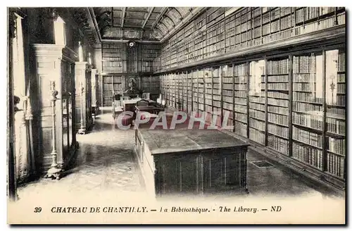 Cartes postales Bibliotheque Chateau de Chantilly