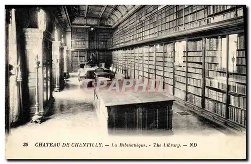 Cartes postales Bibliotheque Chateau de Chantilly