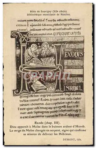 Ansichtskarte AK Bibliotheque municipale de Moulins Bible de Souvigny Exode Dieu apparait a Moise dans le buisson