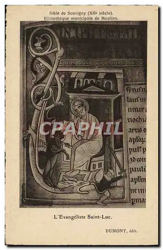 Ansichtskarte AK Bibliotheque municipale de Moulins Bible de Souvigny L&#39Evangeliste Saint Luxe