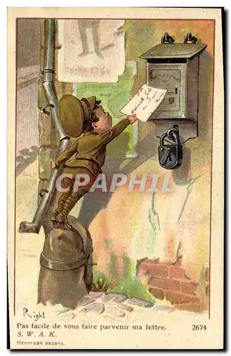 Cartes postales Fantaisie Illustrateur Enfant Militaria