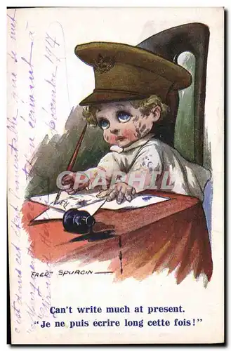 Cartes postales Fantaisie Illustrateur Enfant Fred Spurgin Militaria