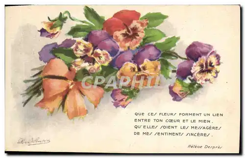 Cartes postales Fantaisie Fleurs