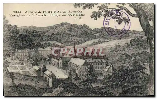 Cartes postales Abbaye de Port Royal Vue generale de l&#39ancien abbaye au 16eme