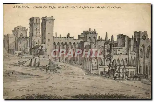 Cartes postales Avignon Palais des Papes au 16eme