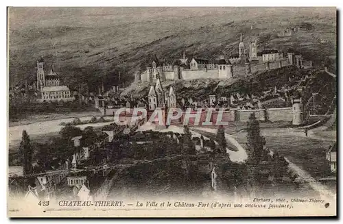 Cartes postales Chateau Thierry La ville et le chateau fort