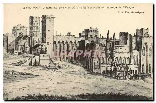 Ansichtskarte AK Avignon Palais des Papes au 15eme