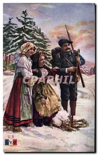 Ansichtskarte AK Militaria Chasseurs alpins Alsace Lorraine