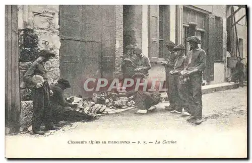 Ansichtskarte AK Militaria Chasseurs alpins en manoeuvres La cuisine