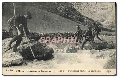 Cartes postales Militaria Chasseurs alpins Nos Alpins en campagne