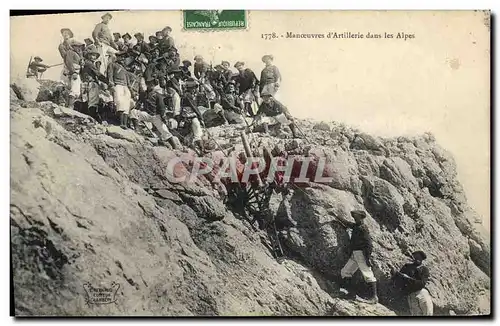 Cartes postales Militaria Chasseurs alpins Manoeuvres d&#39artillerie dans les Alpes