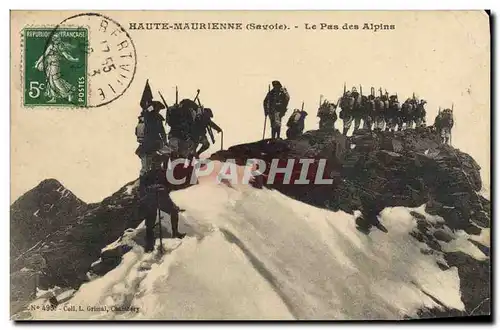 Ansichtskarte AK Militaria Chasseurs alpins Haute Maurienne Le Pas des Alpins