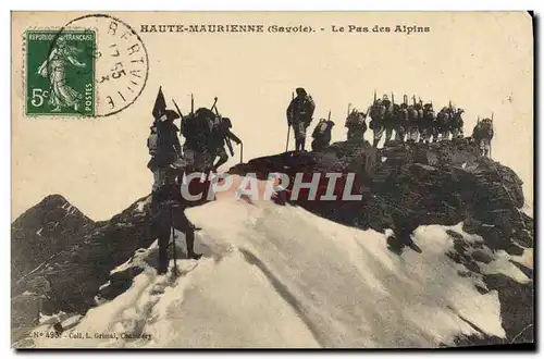 Cartes postales Militaria Chasseurs alpins Haute Maurienne Le Pas des Alpins