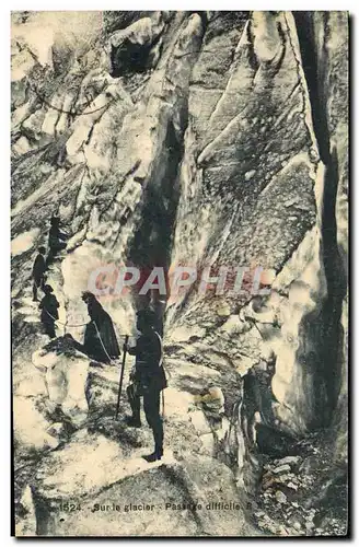 Ansichtskarte AK Militaria Chasseurs alpins Sur le glacier Passage difficile