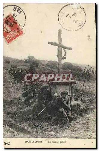 Ansichtskarte AK Militaria Chasseurs alpins En Avant Garde