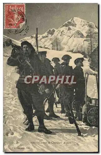 Cartes postales Militaria Clairon de Chasseurs alpins