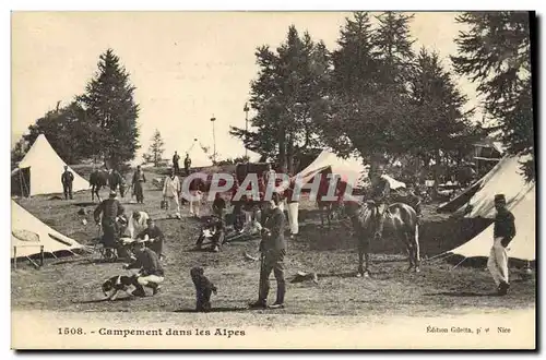 Ansichtskarte AK Militaria Chasseurs alpins Campement dans les Alpes