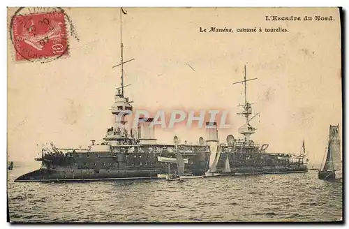 Ansichtskarte AK Bateau Le Massena Cuirasse a tourelles