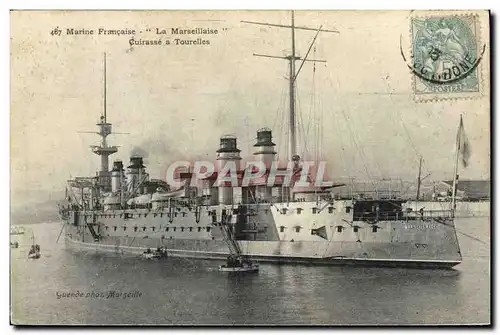 Cartes postales Bateau La Marseillaise Cuirasse a tourelles