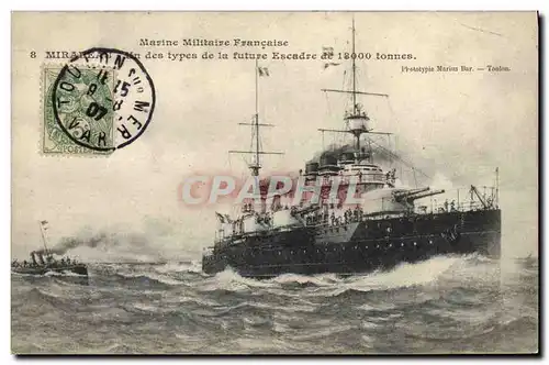 Cartes postales Bateau Mirabeau Un des types de la future escadre