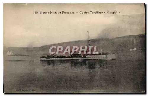Cartes postales Bateau Contre torpilleur Mangini