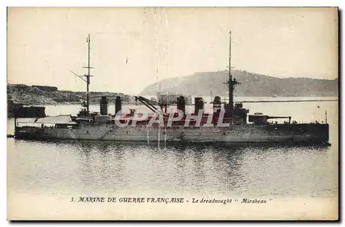 Cartes postales Bateau Le Dreadnought Mirabeau