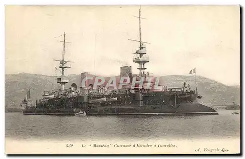 Cartes postales Bateau Le Massena Cuirasse d'escadre a tourelles