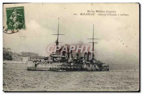 Cartes postales Bateau Mirabeau Cuirasse d'escadre a turbines