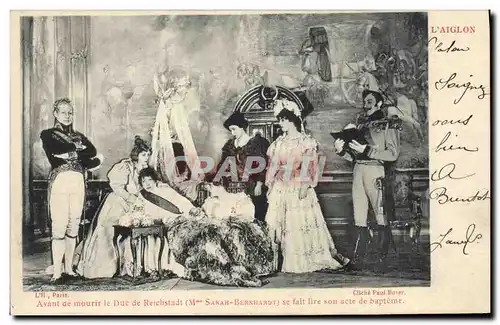 Ansichtskarte AK Femme Theatre L&#39aiglon Sarah Bernhardt Avant de mourir