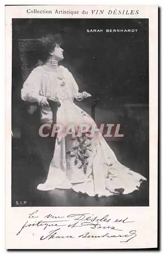 Cartes postales Femme Theatre Sarah Bernhardt Vin Desile