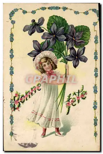 Cartes postales Fantaisie Fleurs Enfant