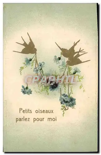 Cartes postales Fantaisie Fleurs Oiseaux