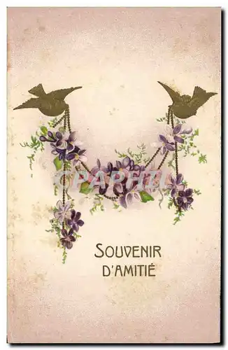 Cartes postales Fantaisie Fleurs Oiseaux