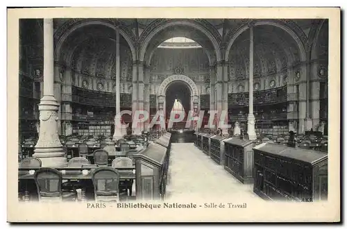 Cartes postales Bibliotheque nationale Paris Salle de travail