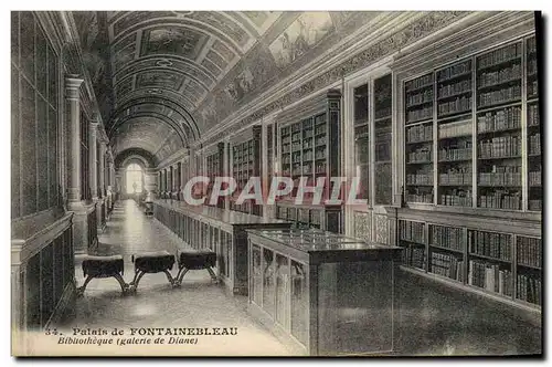 Ansichtskarte AK Bibliotheque Palais de Fontainebleau Galerie de Diane