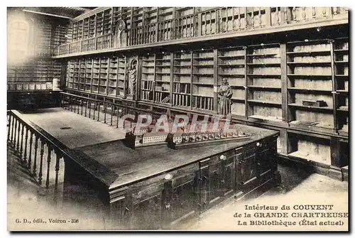 Cartes postales Bibliotheque Dauphine Interieur du Couvent de la Grande Chartreuse