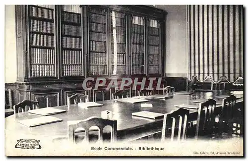 Cartes postales Bibliotheque Ecole commerciale