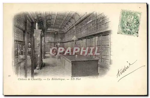 Cartes postales Bibliotheque Chateau de Chantilly