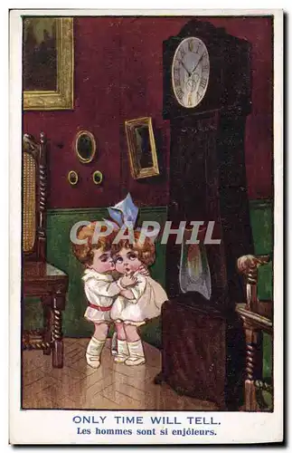 Cartes postales Fantaisie Illustrateur Enfants Onyl time will tell Horloge