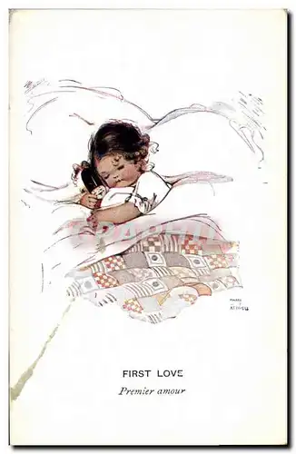 Ansichtskarte AK Fantaisie Illustrateur Enfant First Love