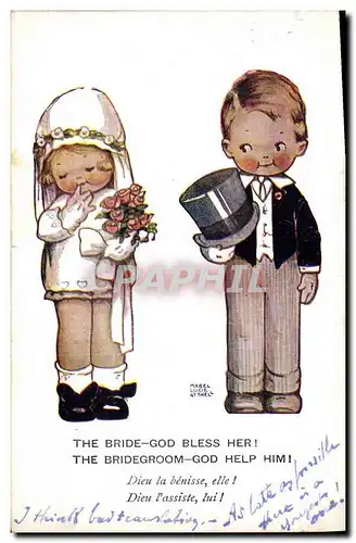 Cartes postales Fantaisie Illustrateur Enfants Mariage