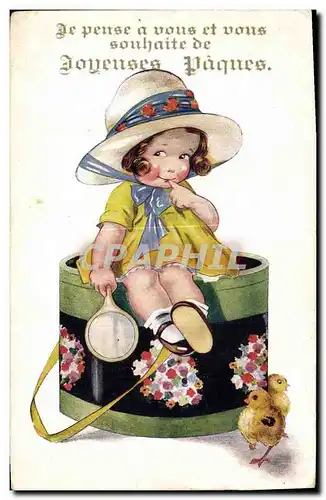 Cartes postales Fantaisie Illustrateur Enfant Poussin