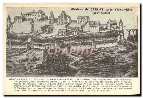 Cartes postales Chateau de Carlat pres Vic sur Cere