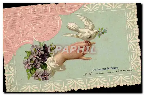 Cartes postales Fantaisie Brodee Colombe