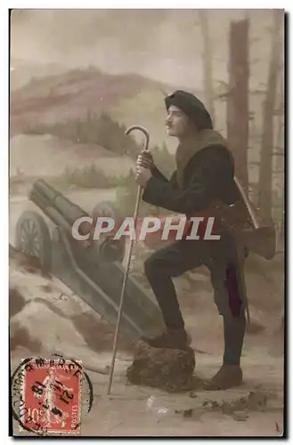 Ansichtskarte AK Militaria Chasseurs Alpins Canon