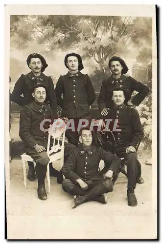 CARTE PHOTO Militaria Chasseurs Alpins (n�12 sur le col)