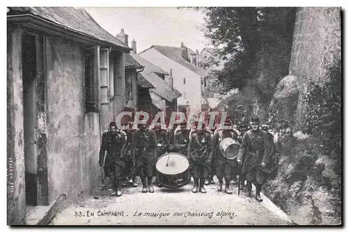 Cartes postales Militaria Chasseurs Alpins En campagne La musique des chasseurs alpins