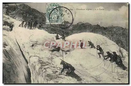 Cartes postales Militaria Chasseurs Alpins A la corde
