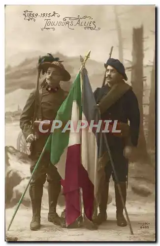 Ansichtskarte AK Militaria Chasseurs Alpins Toujours allies France Italie